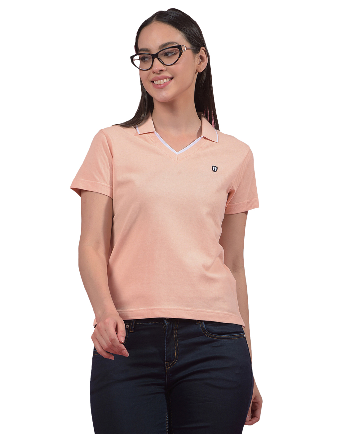Numero Uno Women Coral Pink Polo T-Shirt